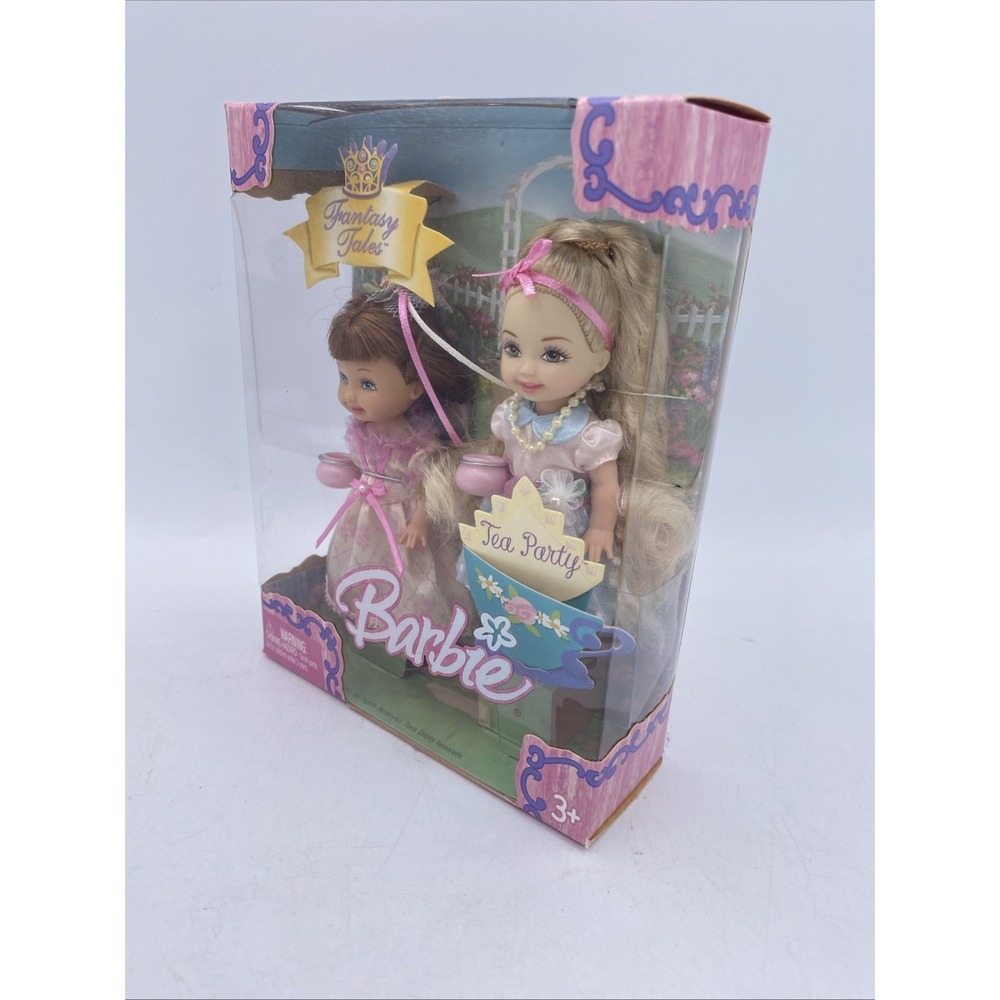 2004 Barbie Kelly FANTASY TALES TEA PARTY Pink/Blue Gown G8381 NRFB - Picture 11 of 14